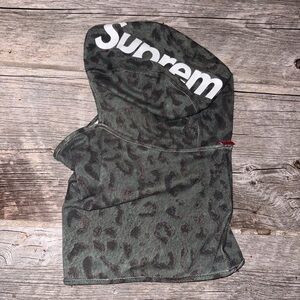 Supreme Leopard Print Balaclava in Green and Black